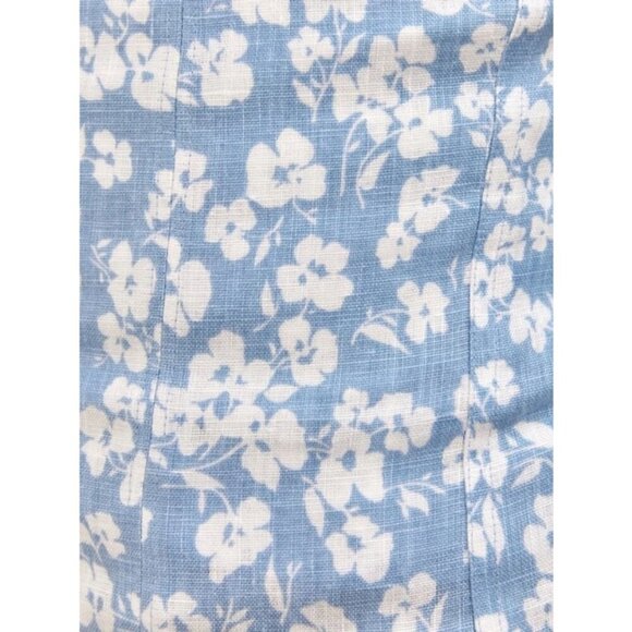 💕REFORMATION💕 Cambria Linen Top ~ Sofie Blue Floral Print Small S NWT - Picture 5 of 14